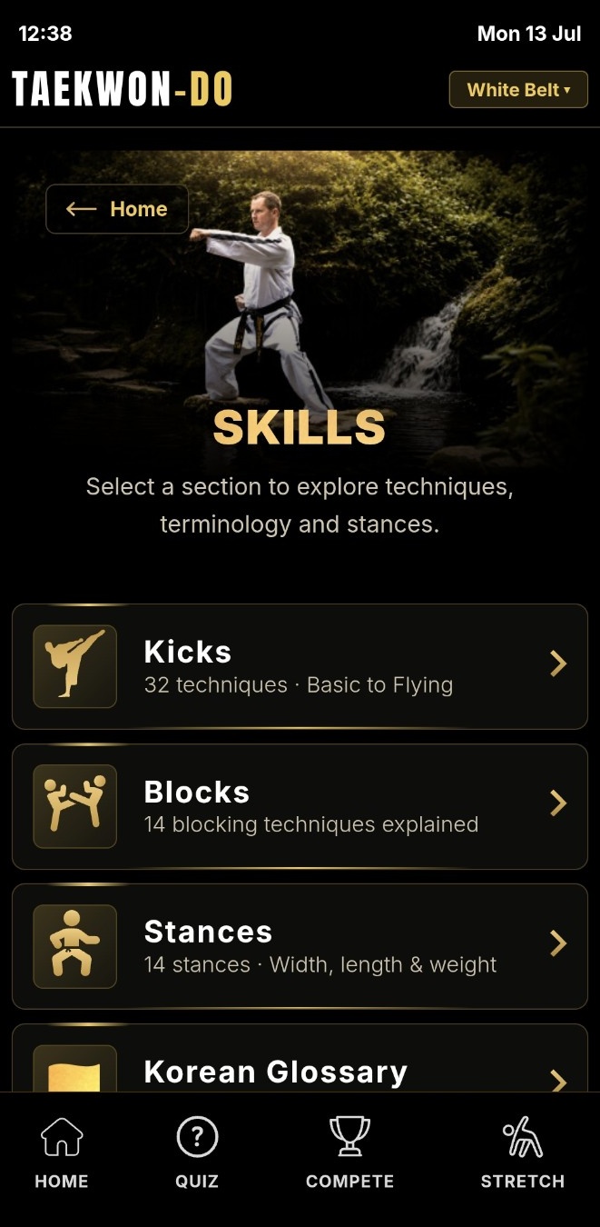Taekwon-Do skills and technique library